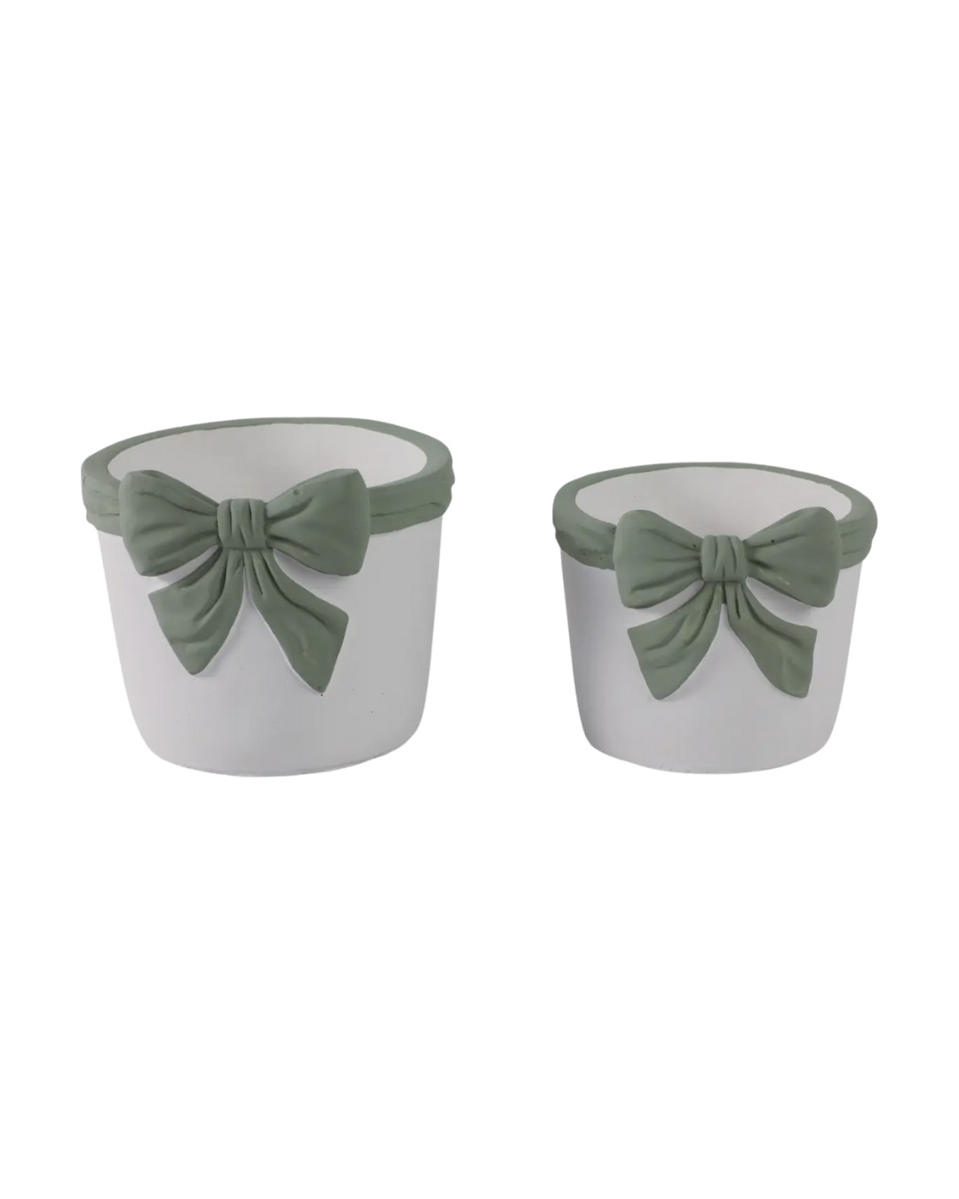 Ceramic Big Bow Planters Set of 2