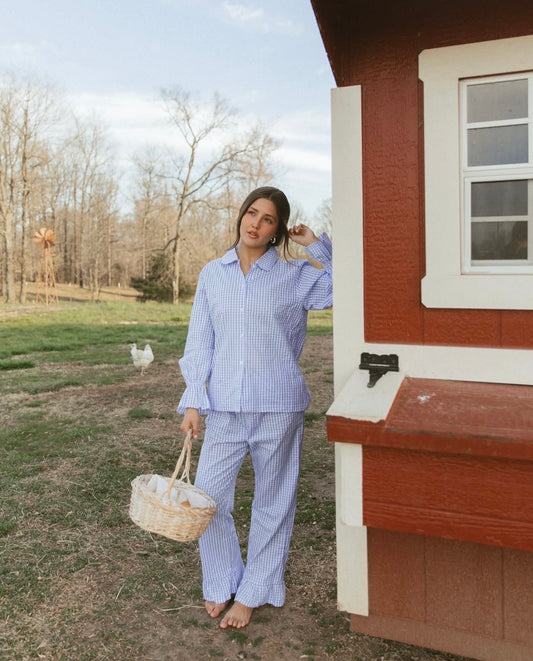 Blue Gingham Pj Set