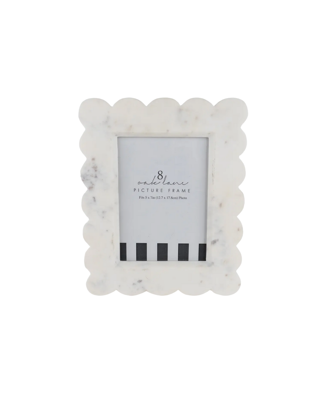 White Scalloped Marble 5x7 Picture Frame