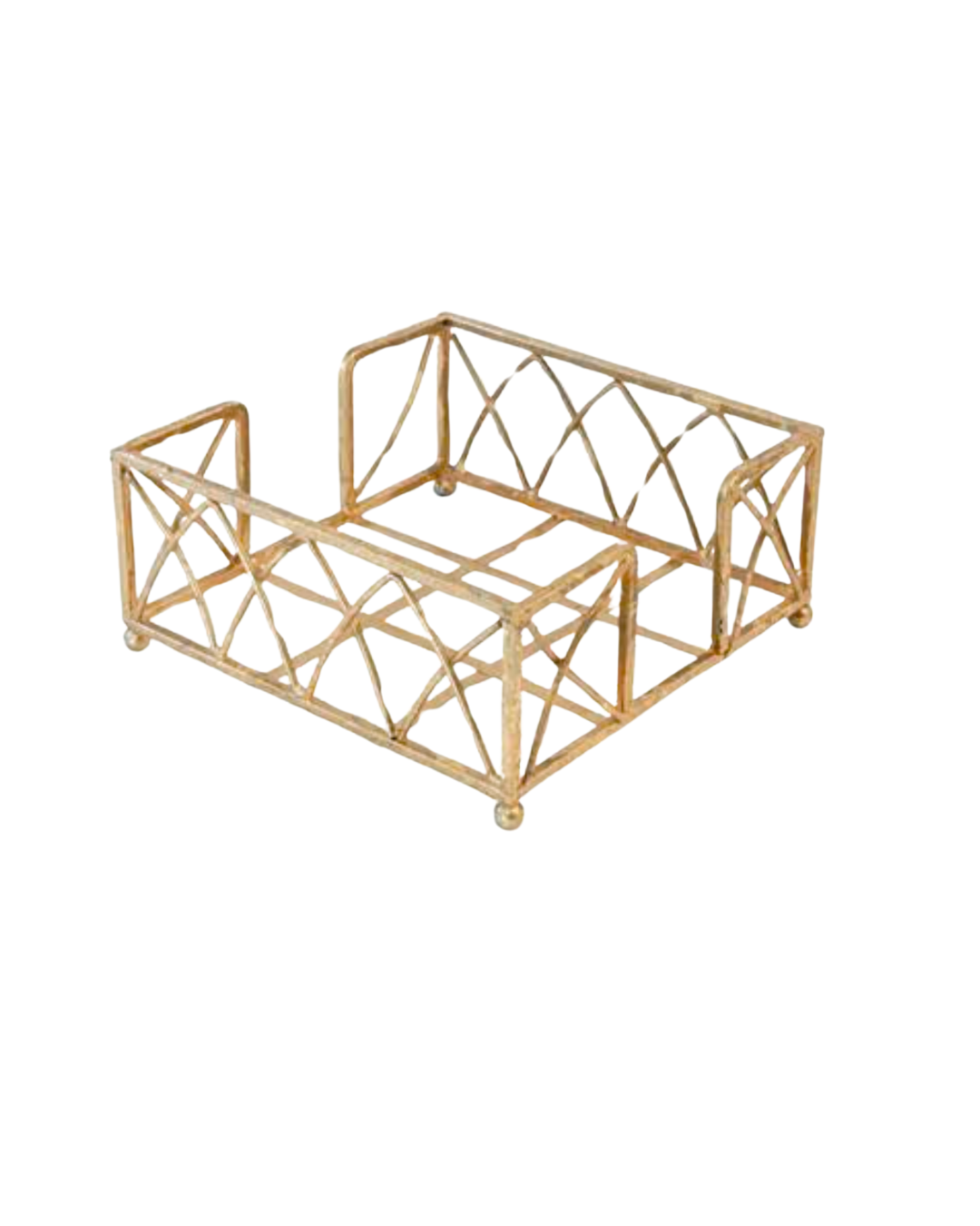 Paper Cocktail Napkin Metal Caddy Arch- Gold Leaf