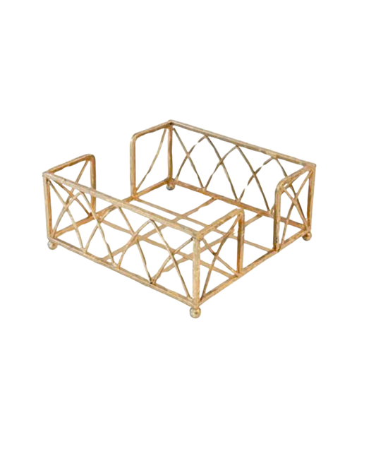 Paper Cocktail Napkin Metal Caddy Arch- Gold Leaf