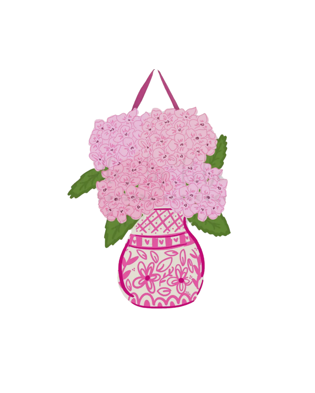 Pink Hydrangea Doorhanger