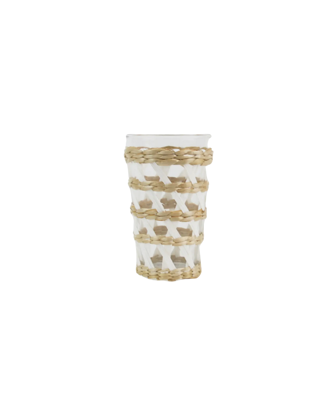White Rattan Tumbler Glass