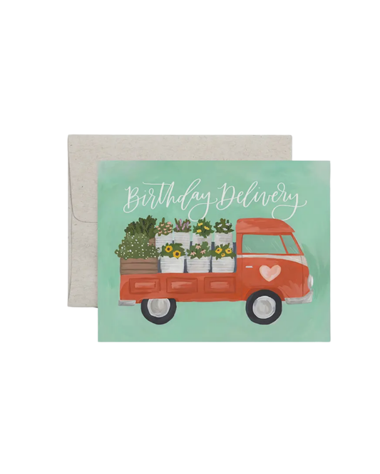 Flower Truck Birthday Greeting Card