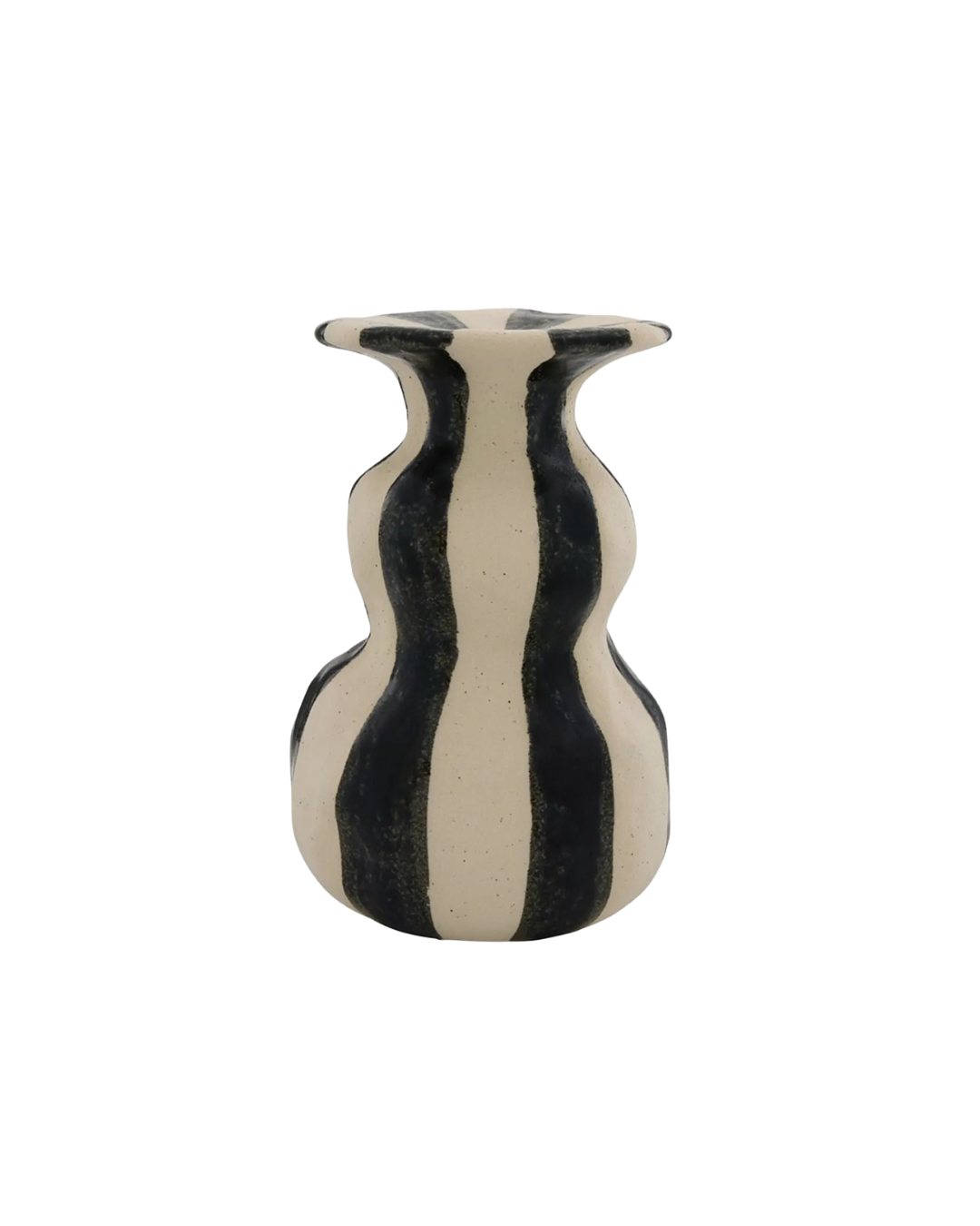 Black Striped Ceramic Candle Holder