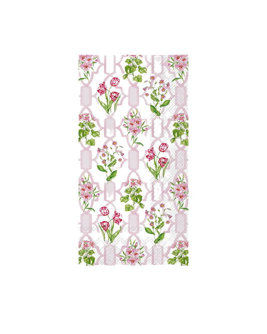 Pack of 20 Paper Guest Towels- Pink Trellis